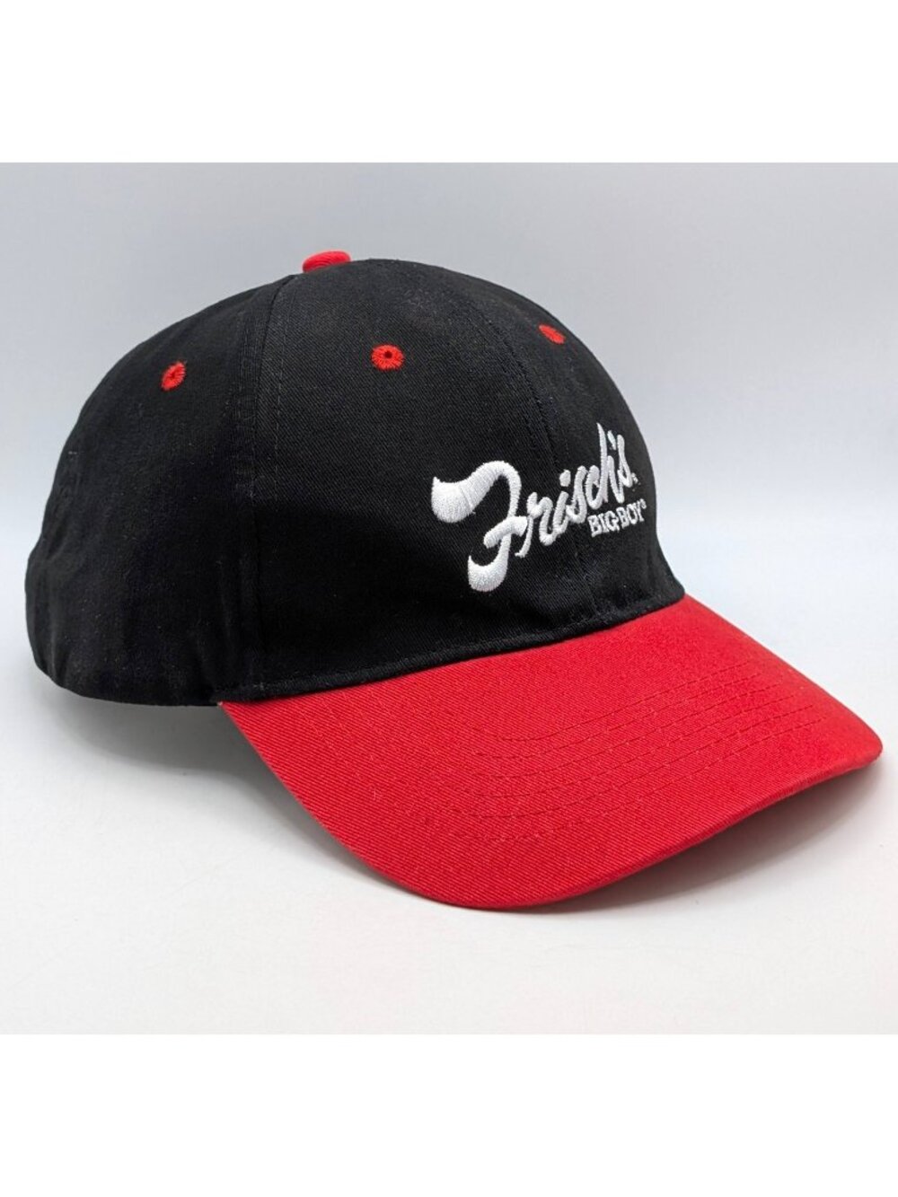 Frisch's Big Boy Restaurant Hat Strap Back Cap Employee Crew Cincinnati OH Black